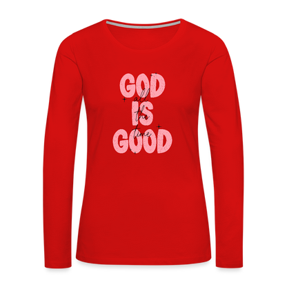God is Good - Bold Pink -Women's  Long Sleeve T-Shirt - red