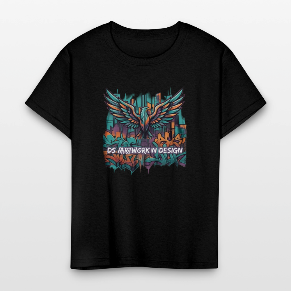 Graffiti Eagle - Kids' T-Shirt - black