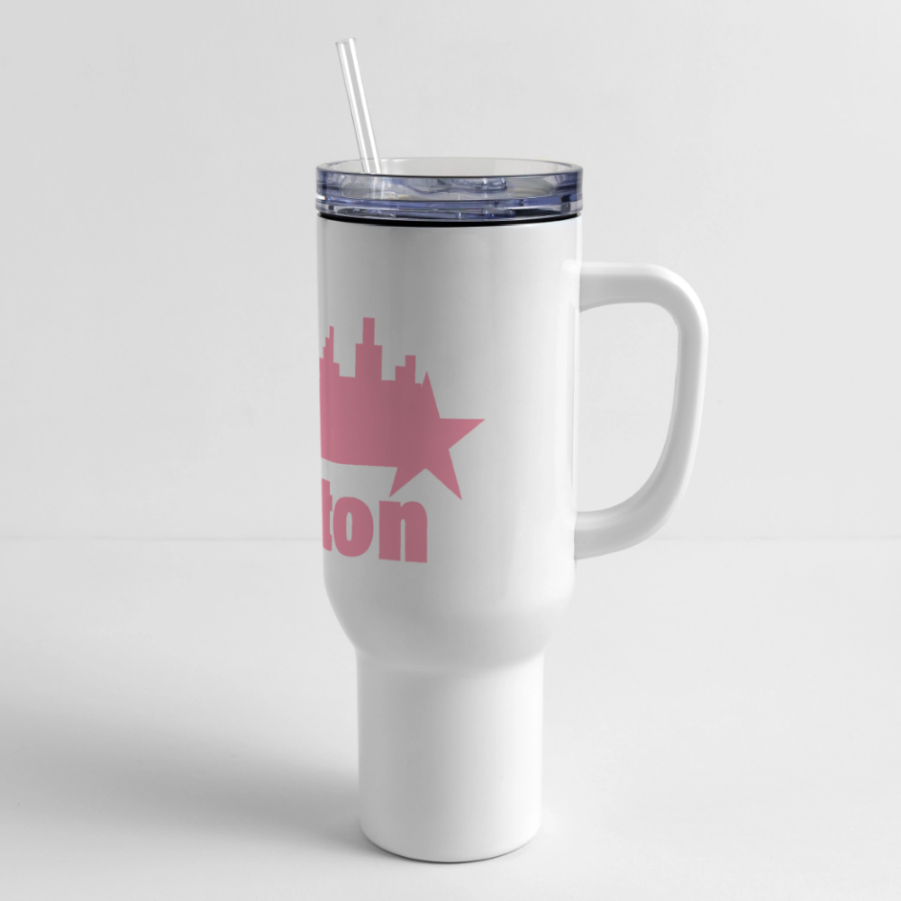 Houston - 40 oz Travel Tumbler - pink - white