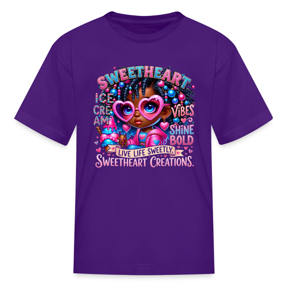 Black Girl Power - Sweetheart Kids' T-Shirt - purple