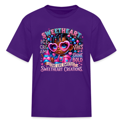 Black Girl Power - Sweetheart Kids' T-Shirt - purple