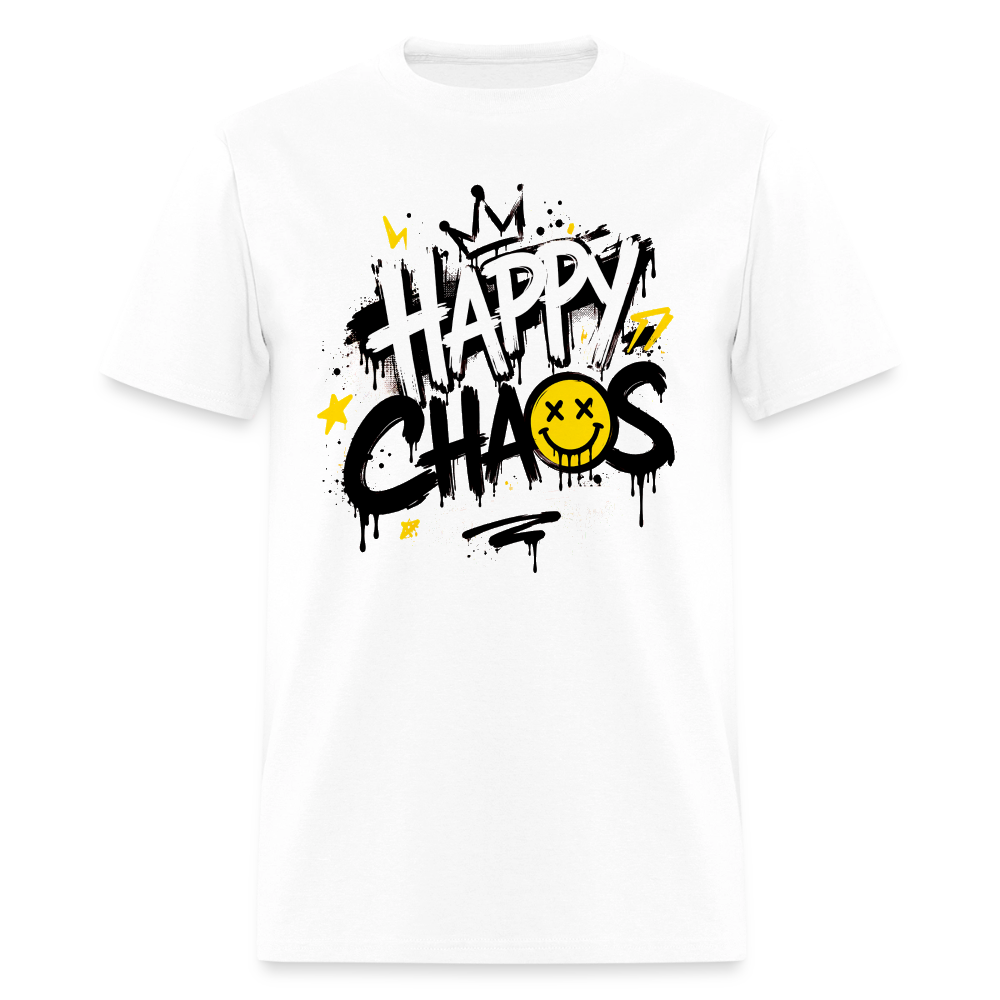 Happy Chaos - Graffiti Men's T-Shirt - white