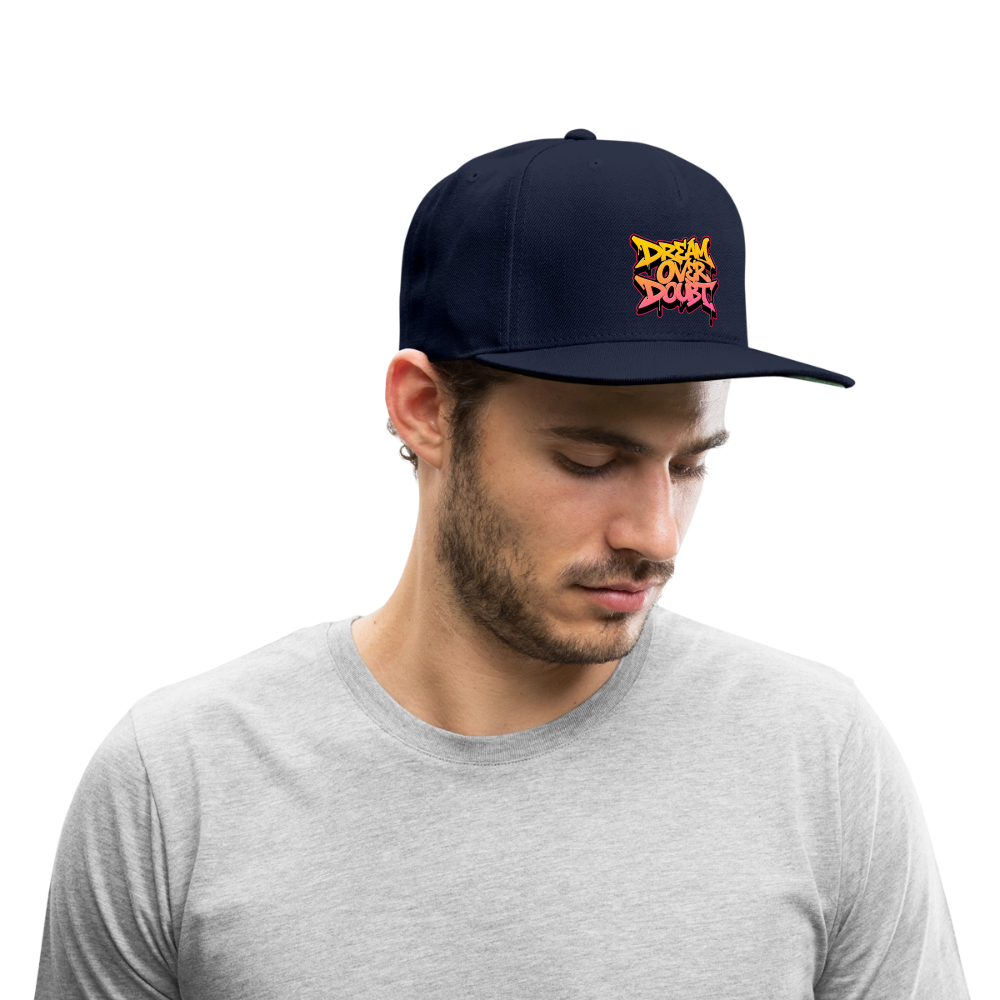 Dream Over Doubt - Graffiti Snapback Baseball Cap - navy