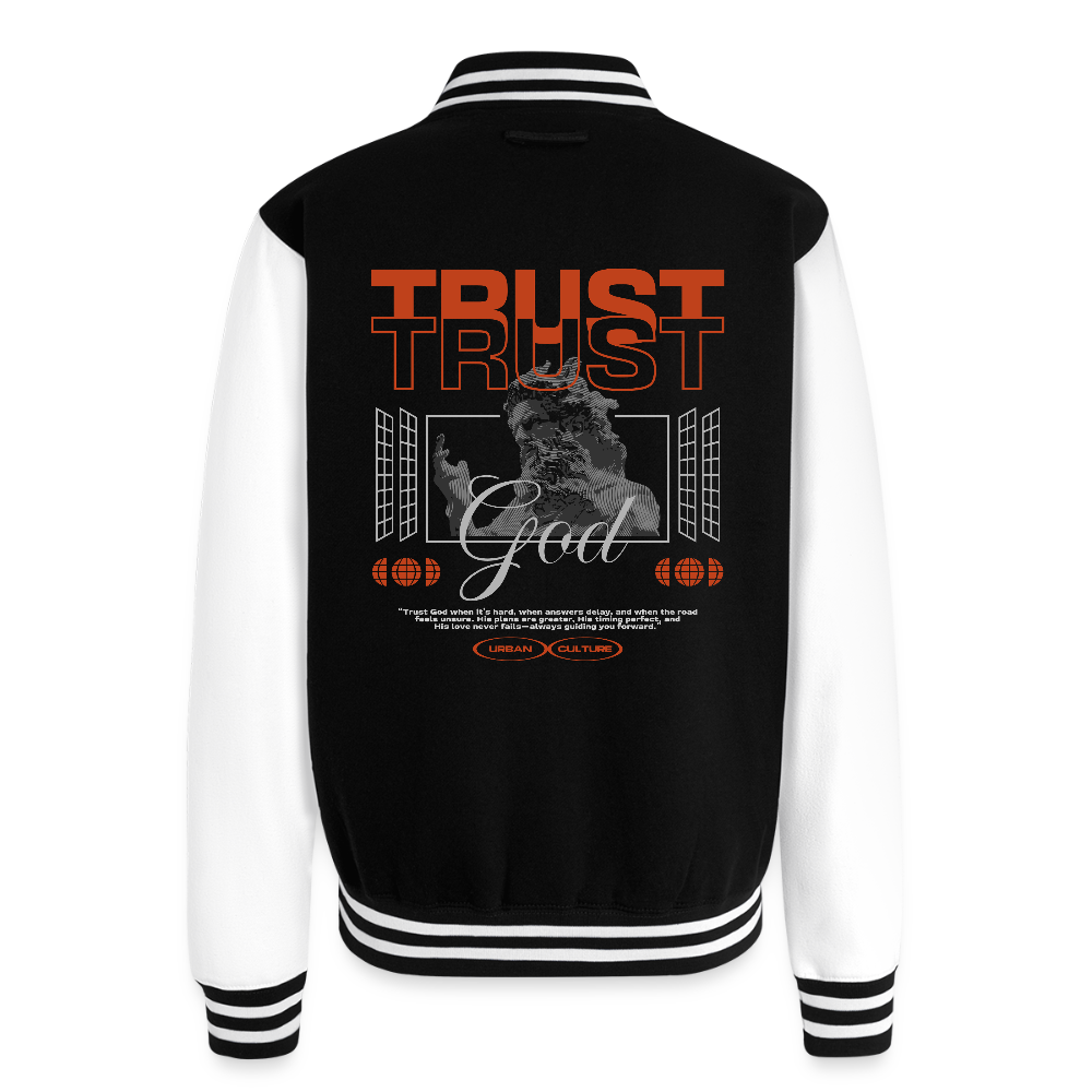 Trust god - Letterman Jacket - black/white