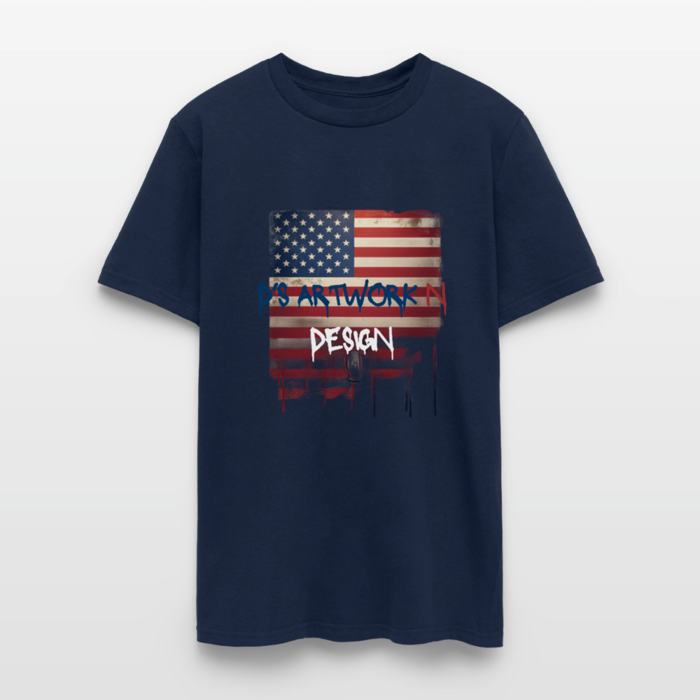 USA Drip Flag - Men's T-Shirt - navy
