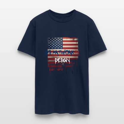 USA Drip Flag - Men's T-Shirt - navy
