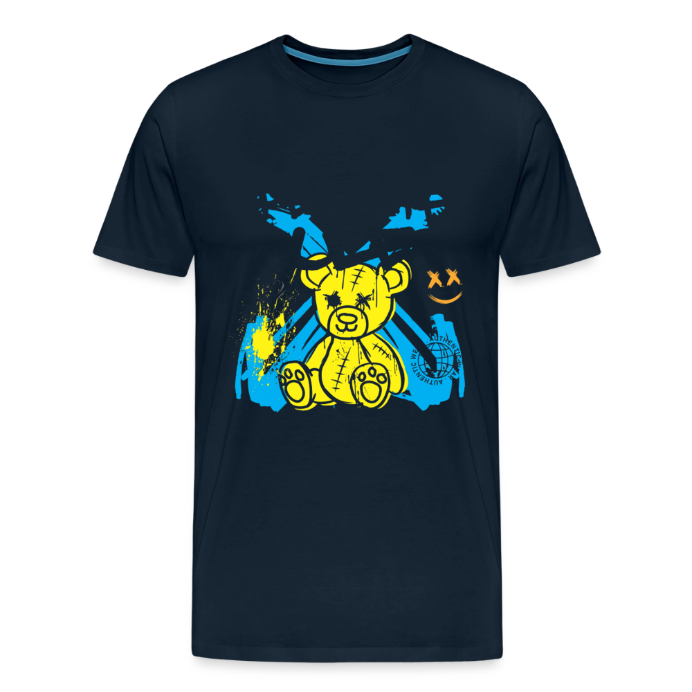 Graffiti Bear - Men's Premium T-Shirt - deep navy