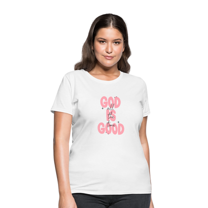 God is Good - Bold Pink -Women's Short Sleeve T-Shirt - white