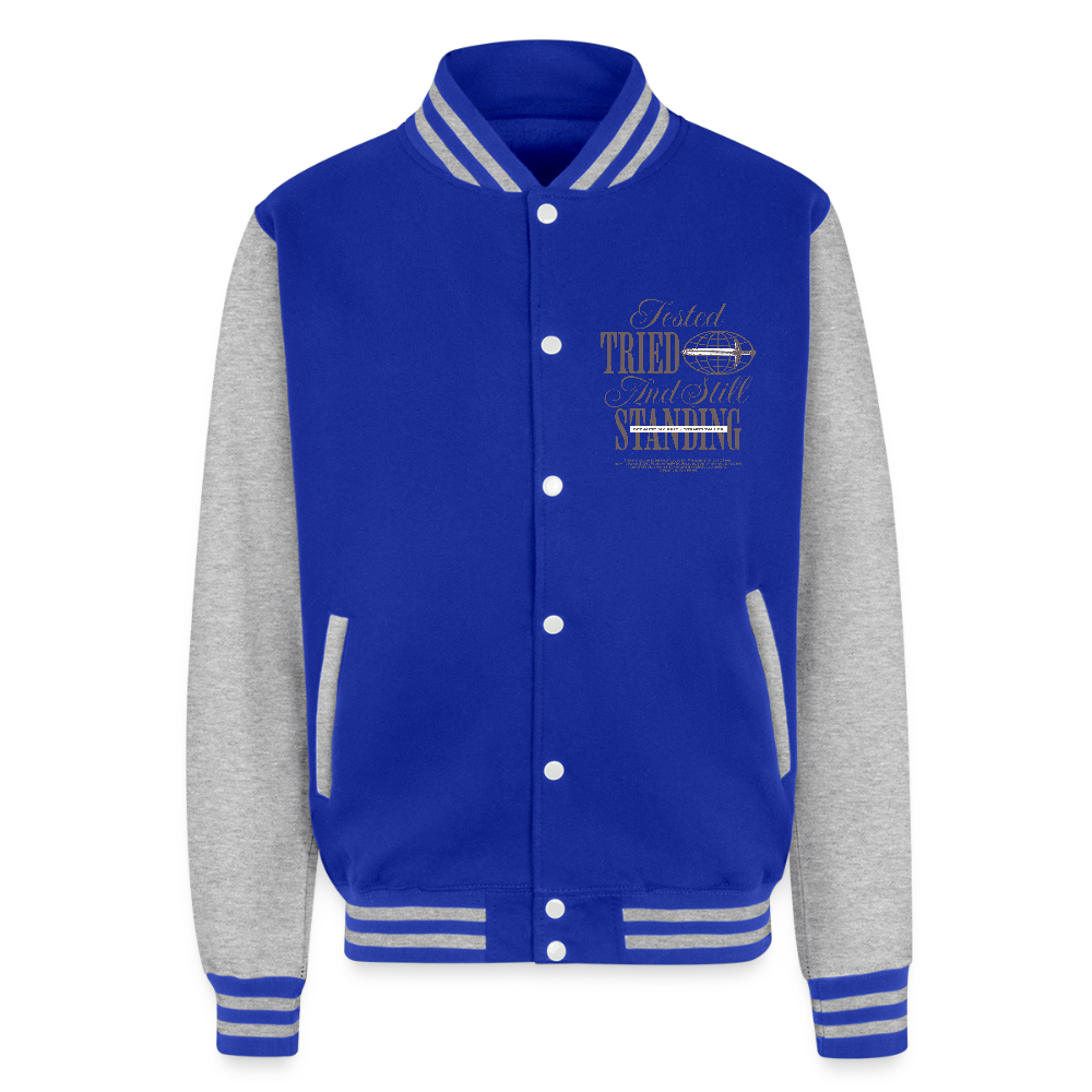 Still Standing - Letterman Jacket - royal/heather grey
