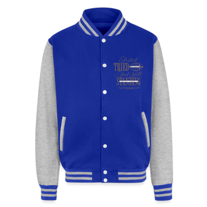 Still Standing - Letterman Jacket - royal/heather grey