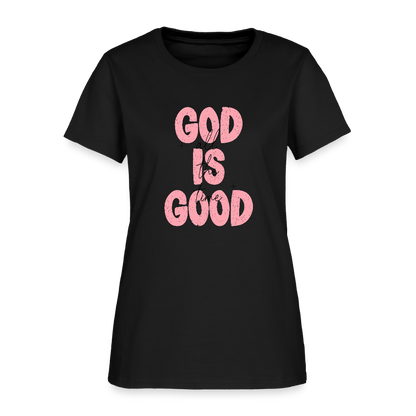 God is Good - Bold Pink -Women's Short Sleeve T-Shirt - black
