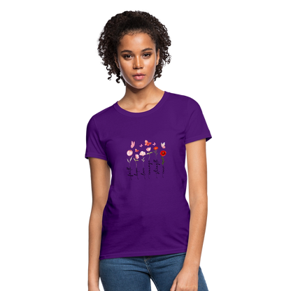 Faith, Hope, Love - Floral Women's T-Shirt - purple