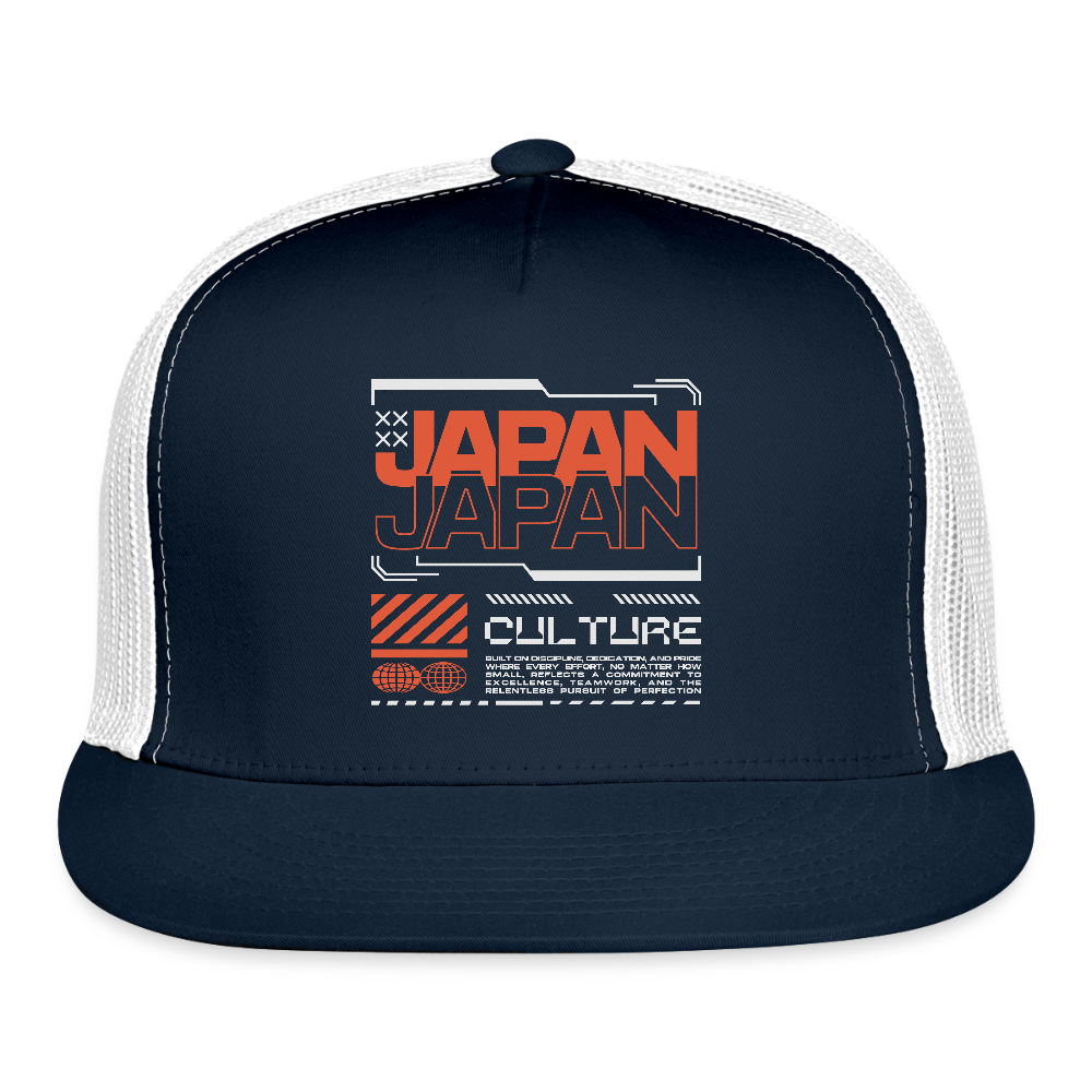 Japan Culture - Trucker Hat - navy/white