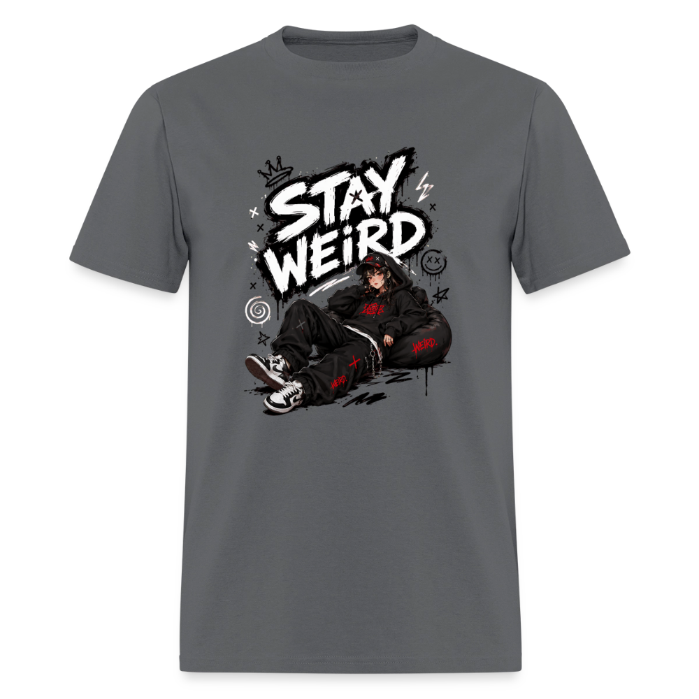 Stay Weird - Graffiti Men's T-Shirt - charcoal