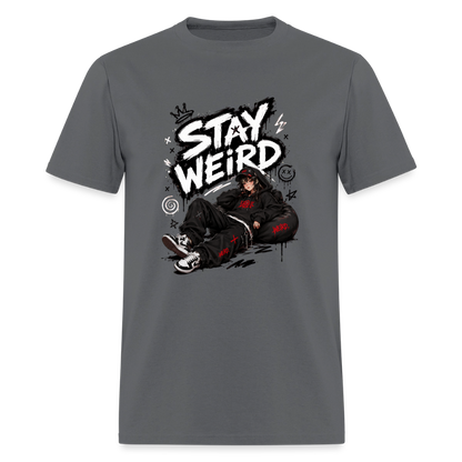 Stay Weird - Graffiti Men's T-Shirt - charcoal