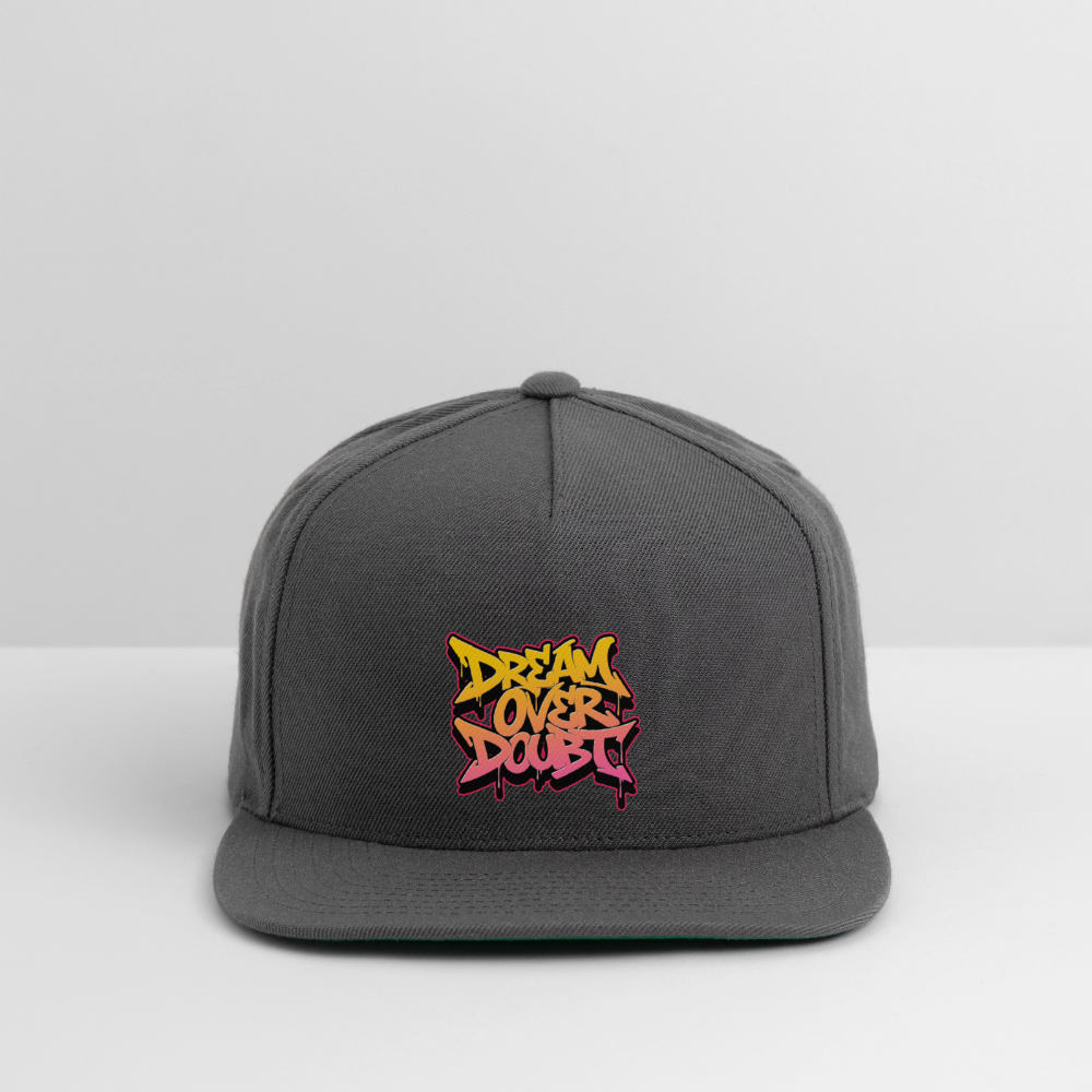 Dream Over Doubt - Graffiti Snapback Baseball Cap - dark grey