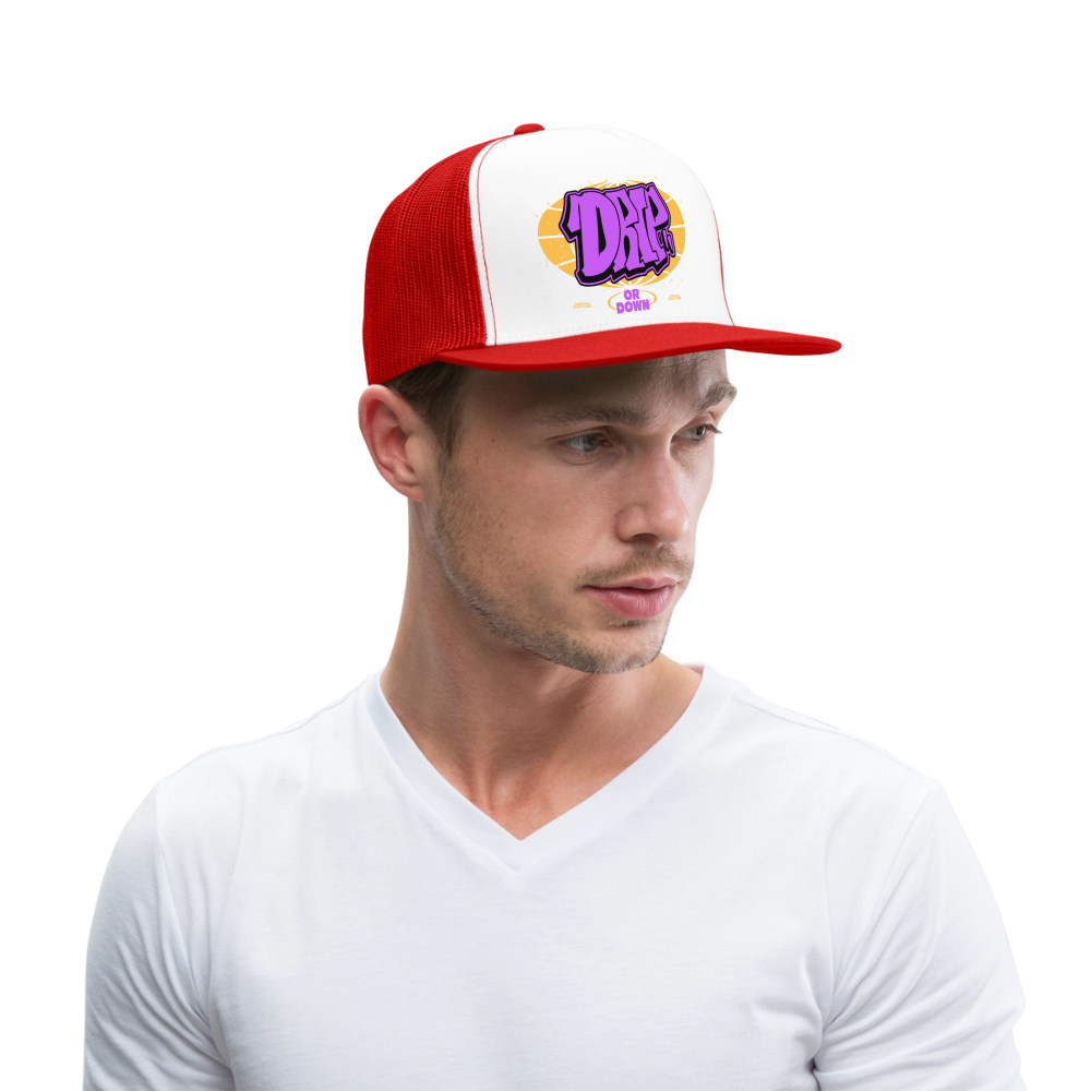 Drip - Graffiti Trucker Hat - white/red