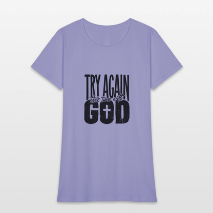 Try Again -Women's Short Sleeve T-Shirt - lavender