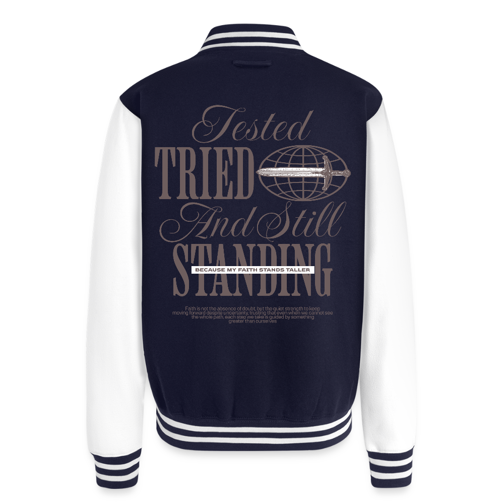 Still Standing - Letterman Jacket - navy/white
