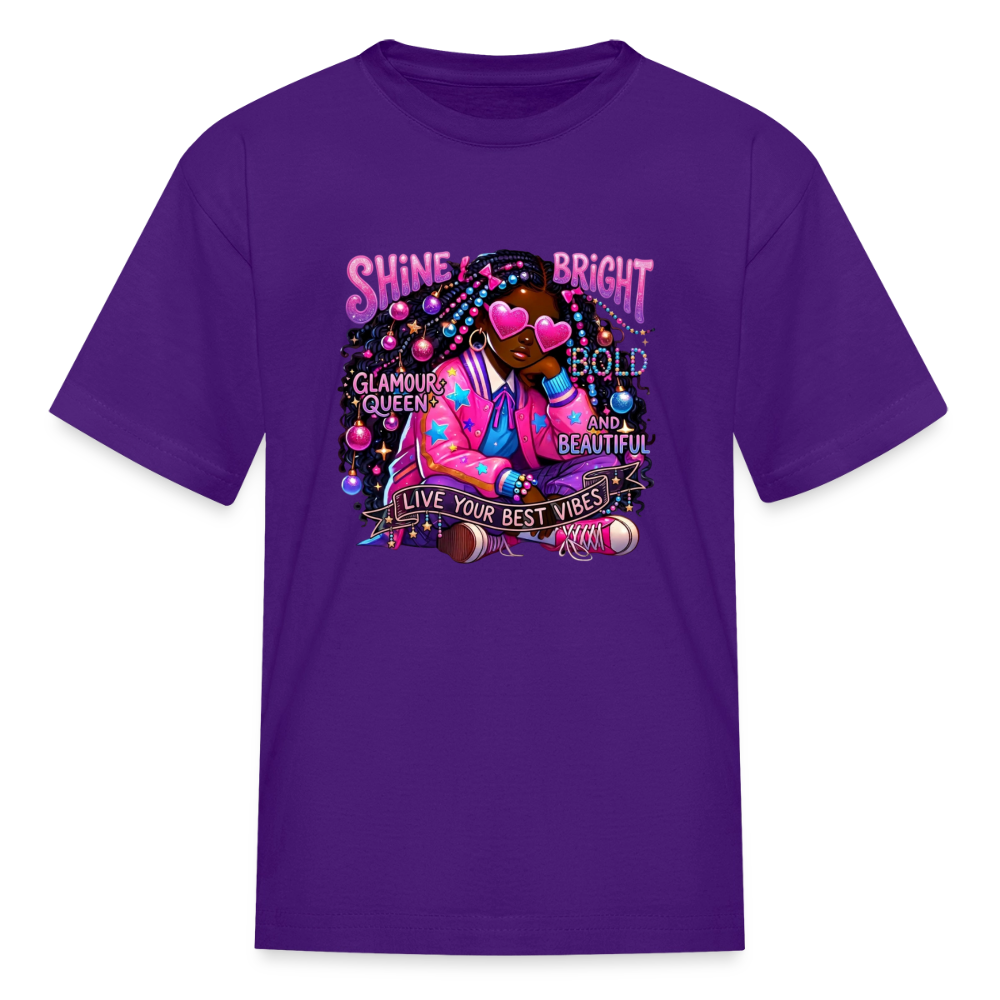 Black Girl Power -  Cosmic Diva Kids' T-Shirt - purple