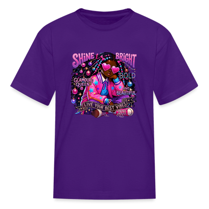 Black Girl Power -  Cosmic Diva Kids' T-Shirt - purple