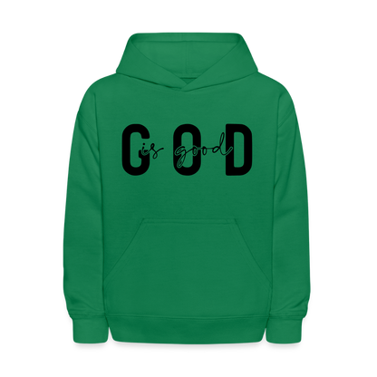 God is Good - kids hoodie - kelly green