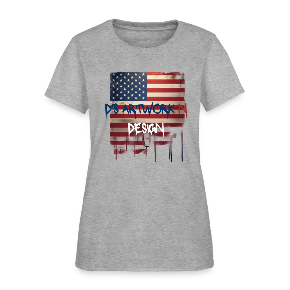 USA Flag Drip - Women's T-Shirt - heather gray