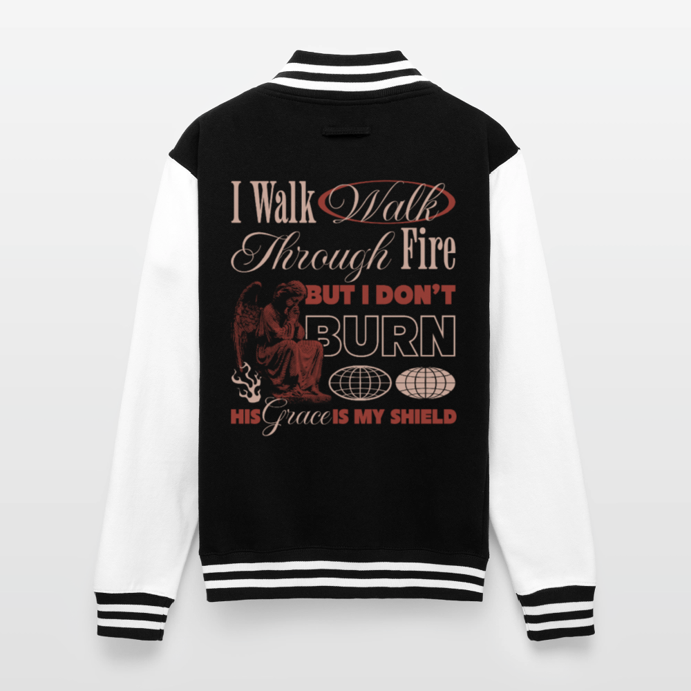 Walk with God - Letterman's Jacket - black/white
