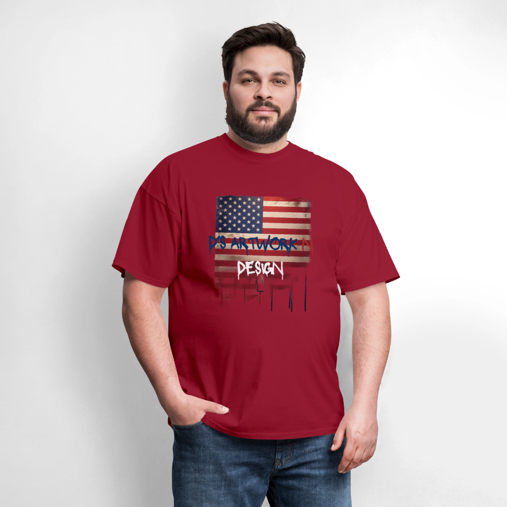 USA Drip Flag - Men's T-Shirt - true red