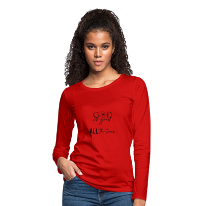 God is Good - Women's  Long Sleeve T-Shirt - red