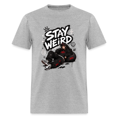 Stay Weird - Graffiti Men's T-Shirt - heather gray