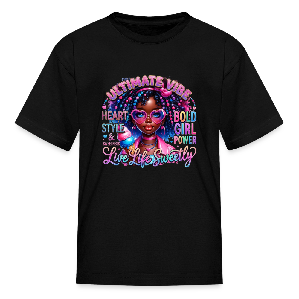 Black Girl Power - Ultimate Vibes Kids' T-Shirt - black