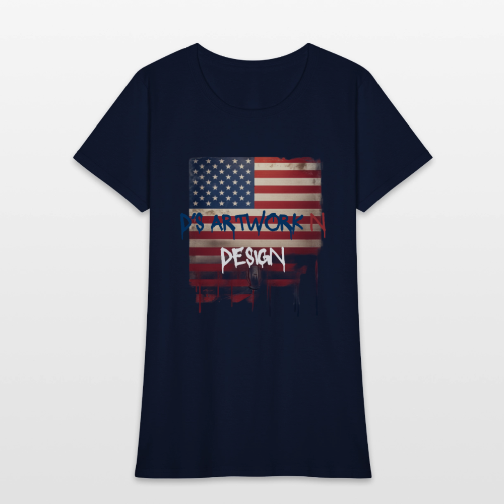 USA Flag Drip - Women's T-Shirt - navy
