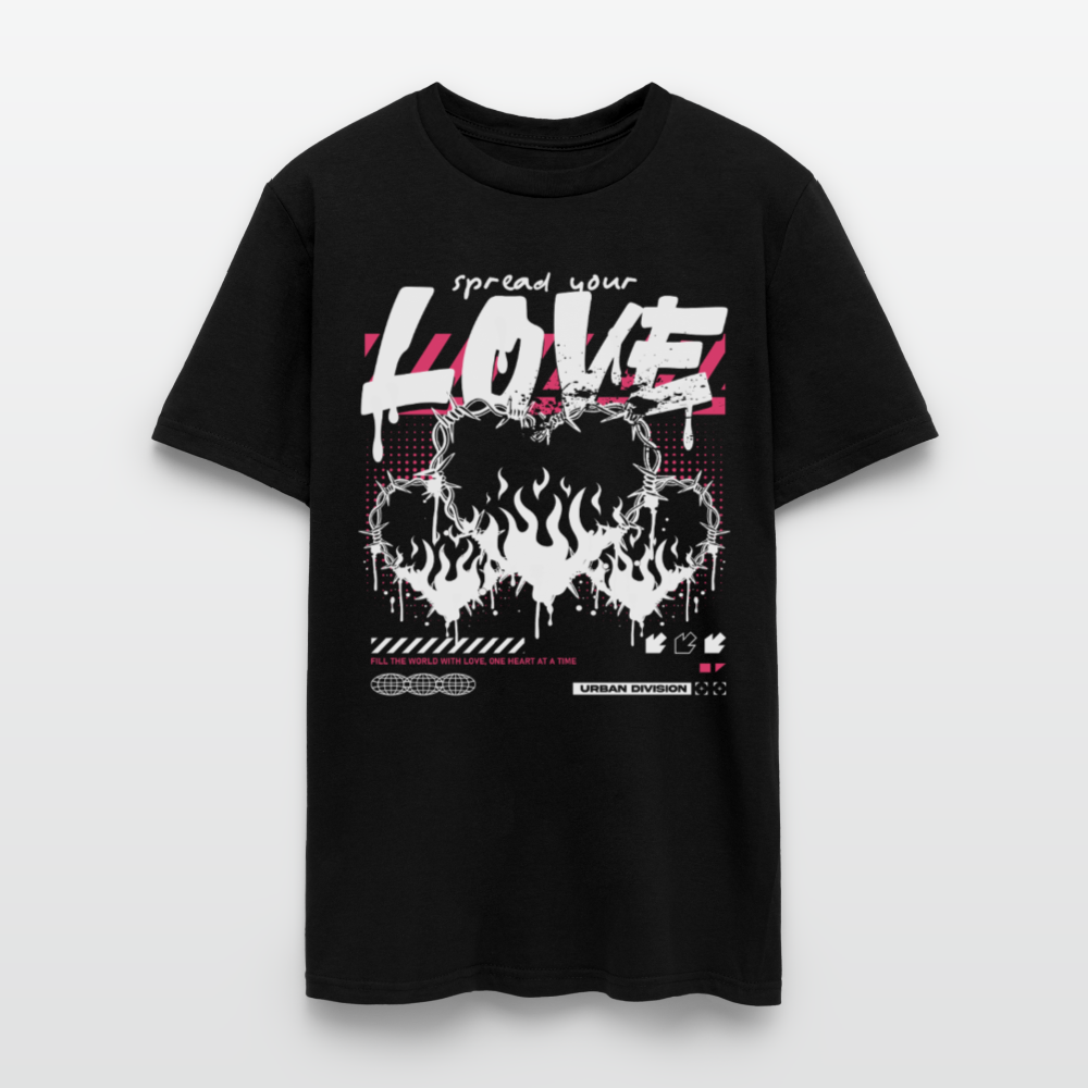 Heart on fire - Men's T-Shirt - black