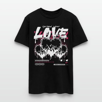 Heart on fire - Men's T-Shirt - black