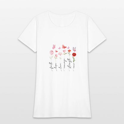 Faith, Hope, Love - Floral Women's T-Shirt - white