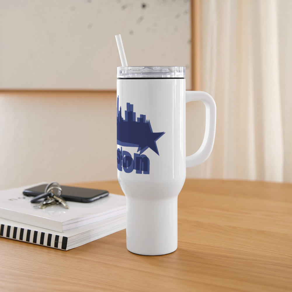 Houston - 40 oz Travel Tumbler - Blue - white