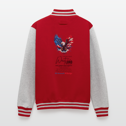 Mount on eagles wings -  Letterman Jacket - red/heather grey