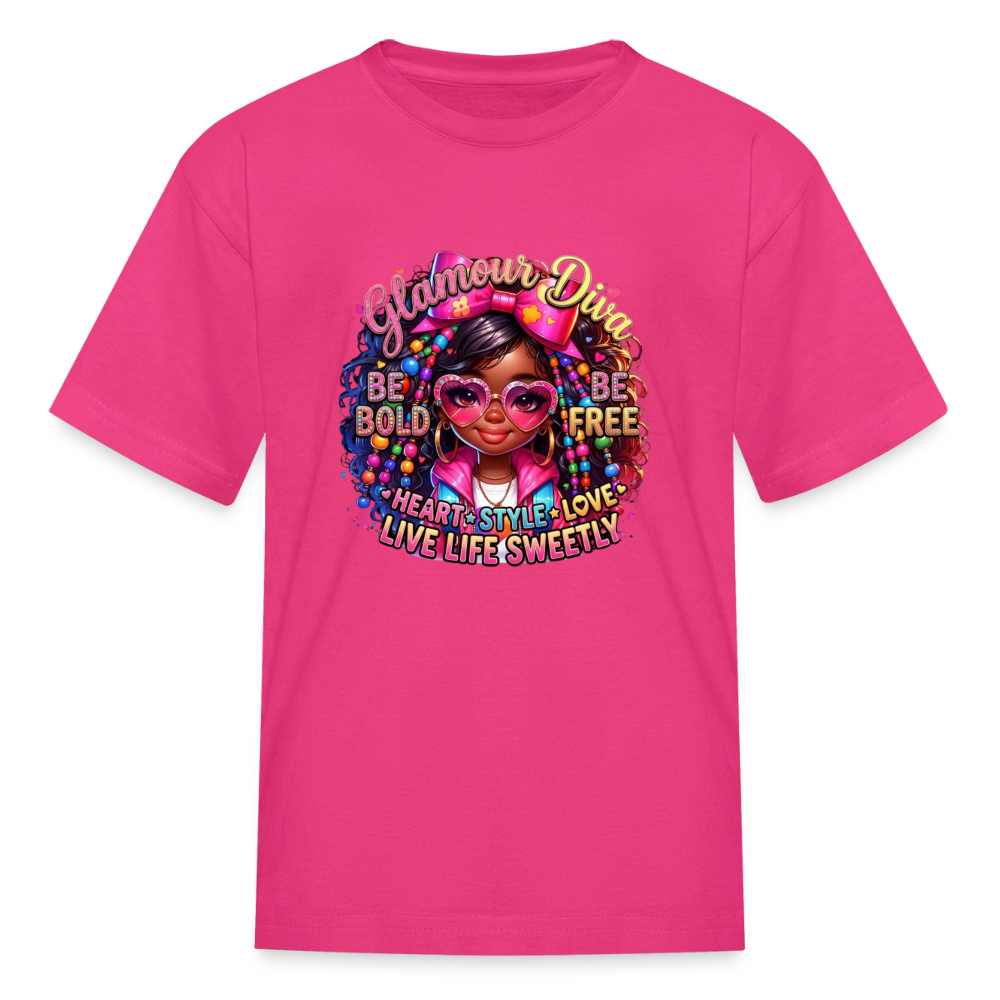 Black Girl Power - Live Life Sweet Kids' T-Shirt - fuchsia