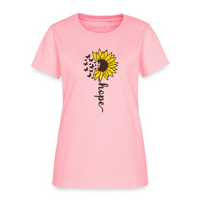 Sunflower of Hope - floral Women's T-Shirt - pink
