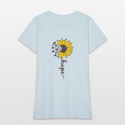 Sunflower of Hope - floral Women's T-Shirt - light blue