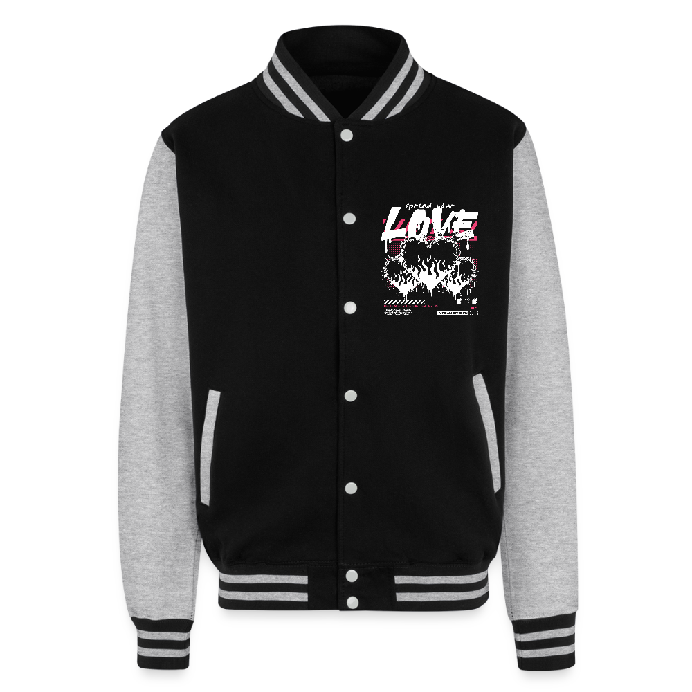 Heart of Fire - Letterman Jacket - black/heather grey