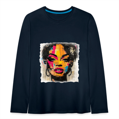 Pop Culture Woman 2 - Kids'  Long Sleeve T-Shirt - deep navy