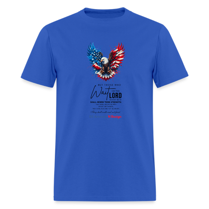 Mount on Eagles wings -Men's  T-Shirt - royal blue