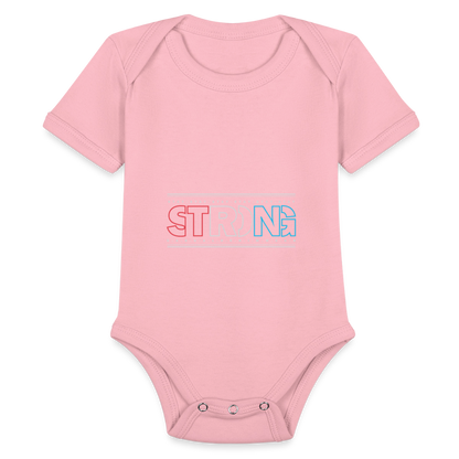 Stay Strong -  Short Sleeve Baby Onesie - light pink