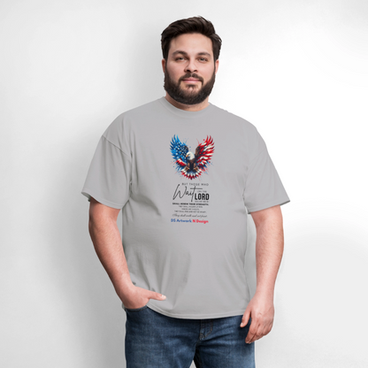 Mount on Eagles wings -Men's  T-Shirt - gravel 