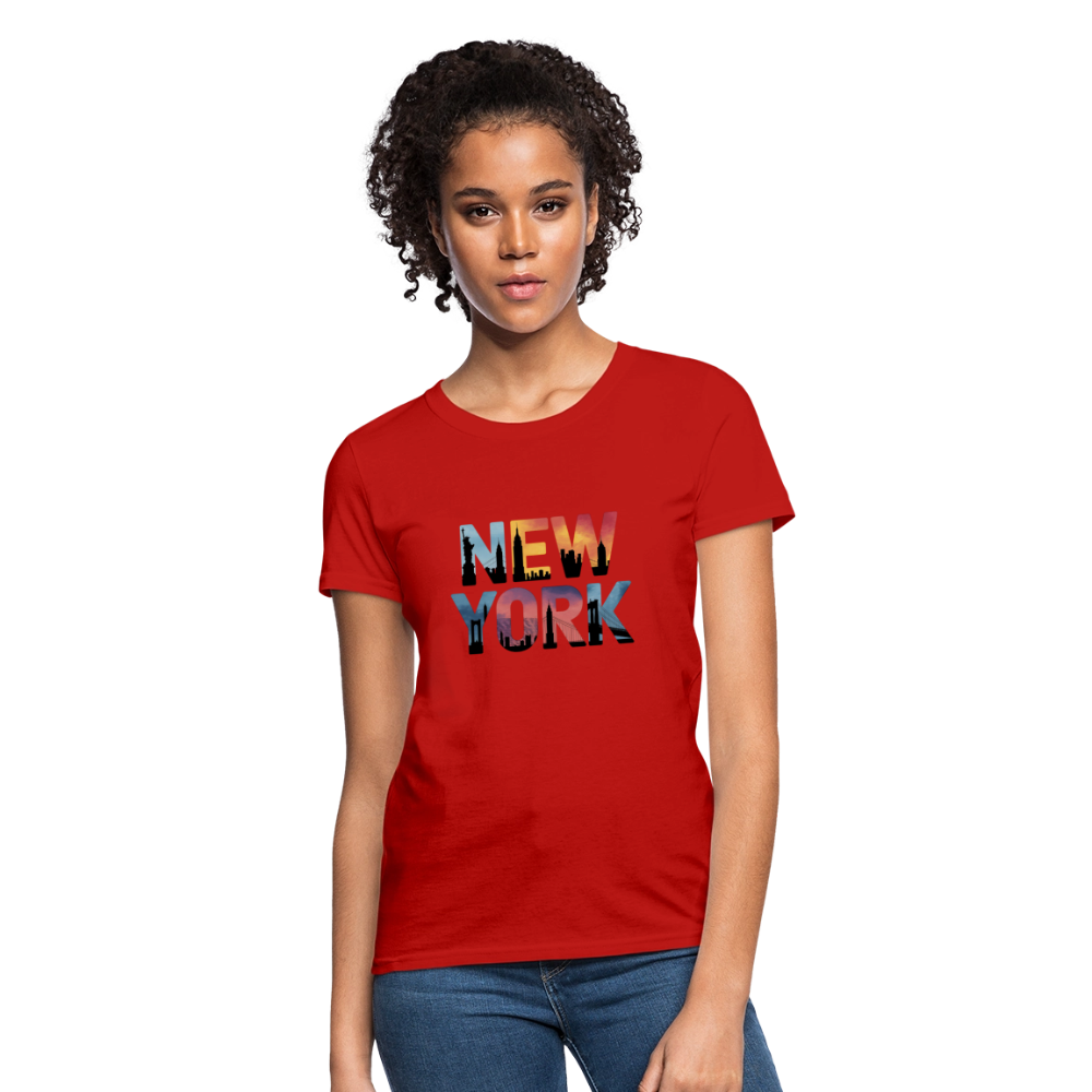 New York Color background - Women's T-Shirt - red