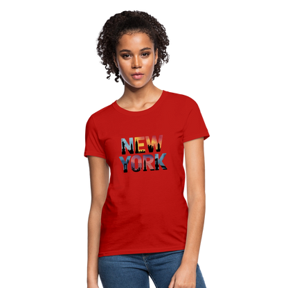 New York Color background - Women's T-Shirt - red