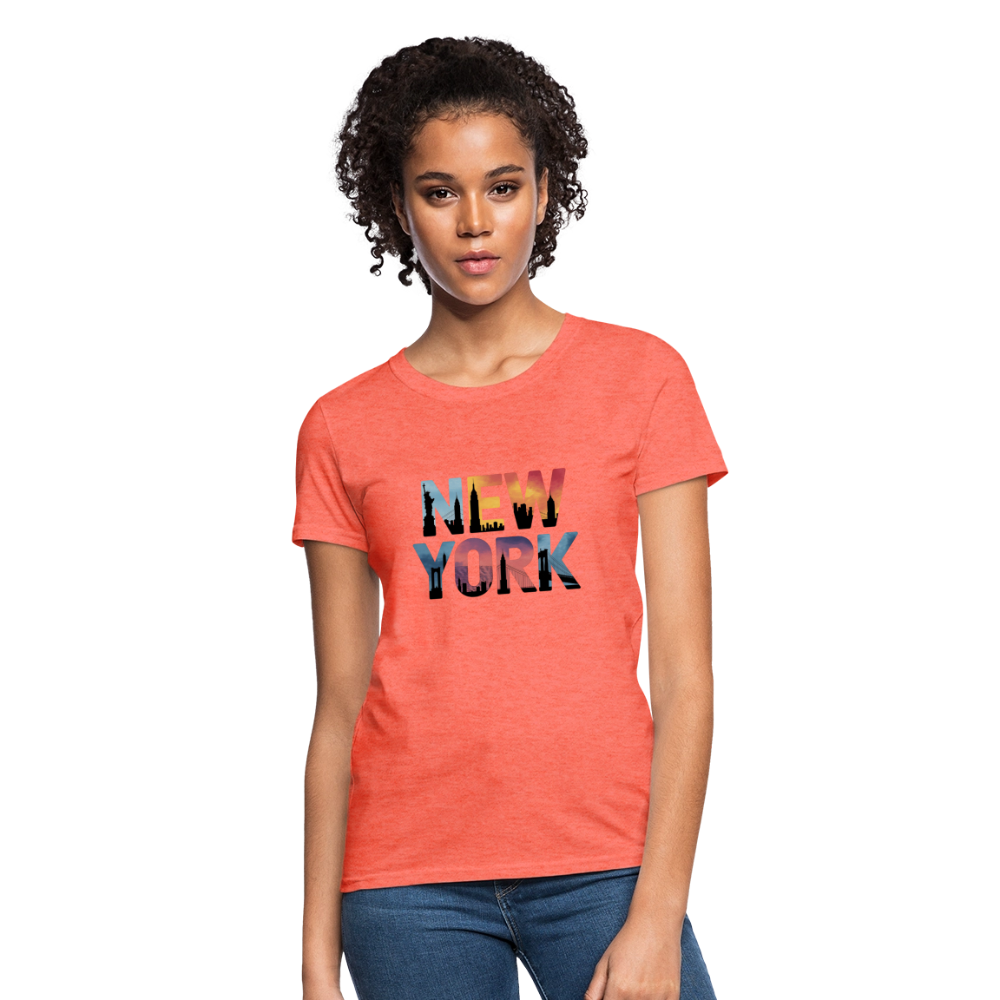 New York Color background - Women's T-Shirt - heather coral