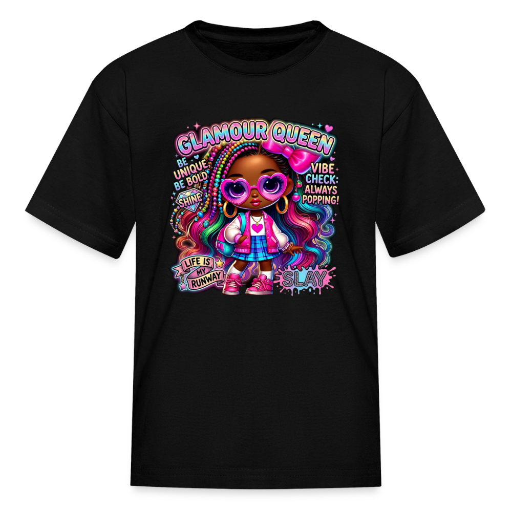 Black Girl Power - Glamour Queen Kids' T-Shirt - black